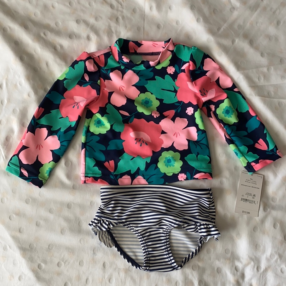 Carter’s 2 Piece Long Sleeve Tankini Swimsuit NWT